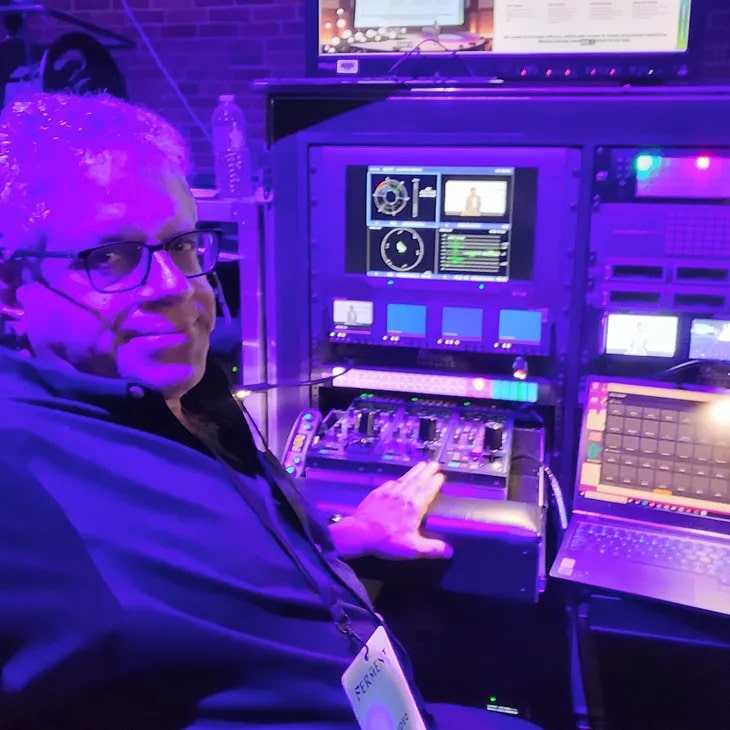 Barry Grossman Broadcast Engineering Purple Lighting